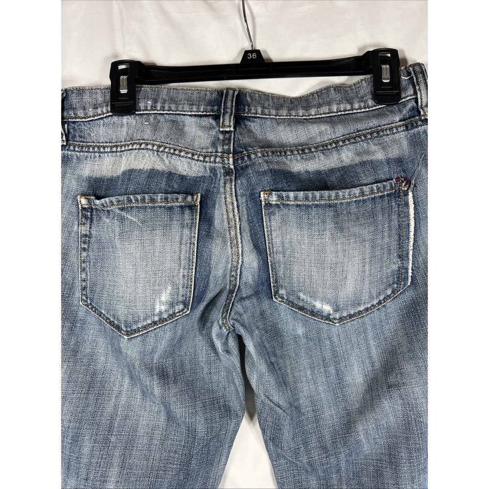 Ann Taylor LOFT Jeans Womens 0 Blue Boyfriend Button Fly Distressed 25/0 - Picture 7 of 16